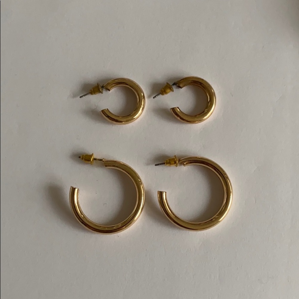 Chunky, Gold Hoop Earring Set
